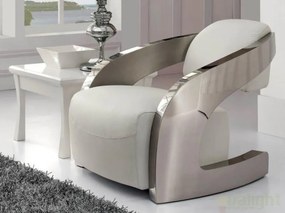 Fotoliu confortabil din piele italiana alba Armchair 532115
