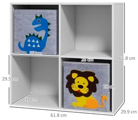 ZONEKIZ Cutii Depozitare Jucării cu 2 Sertare, Material Netesut, Alb | Aosom Romania
