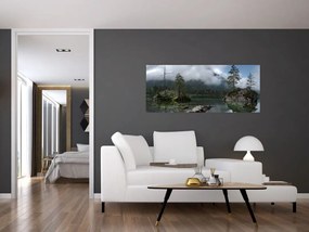 Tablou cu pomi în lac (120x50 cm)