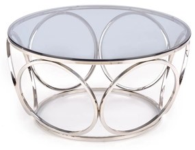 Masa de cafea Venus sticla fumurie/argintiu ø80/44 cm