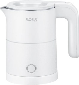 Fierbator electric Floria ZLN1735, Capacitate 500ml, Putere 1000W, Pereti dublii, Inox, Alb