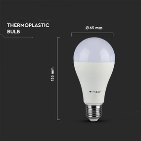 Bec LED 17W(100W) V-TAC, E27, cip Samsung, 1521 lm, lumina calda (3000K), clasa energetica F