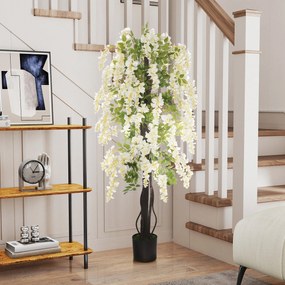 Outsunny Plante Artificiale Fără Întreținere, Perfect pentru Decorarea Casei, 165 cm, Alb | Aosom Romania