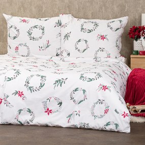 Lenjerie de pat din bumbac 4Home Christmas Holly, 140 x 200 cm, 70 x 90 cm