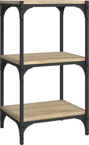 vidaXL Raft cărți stejar sonoma 40x33x70,5 cm, lemn prelucrat și oțel