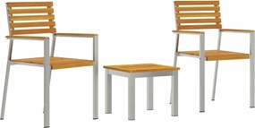 vidaXL Set de masă pentru grădină 3 pcs Maro Lemn Solid de Acacia