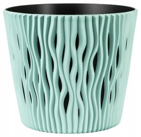 Ghiveci decorativ de flori, rotund, verde, 7.9 L, 26.2x22.2 cm, Sandy Round