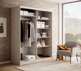 Dulap cu usi glisante 160x205 cm, Delia, ADRK Furniture (Culoare: Negru)