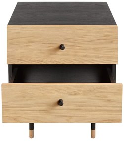 Noptieră în culoare naturală cu aspect de lemn de stejar Jugend – Woodman