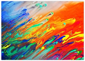 Tablou pe sticlă - Abstract colorat (70x50 cm)