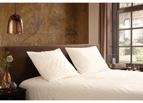 Lenjerie de pat crem din microfibră pentru pat dublu/extinsă 200x220 cm Pure Zigzag – Good Morning