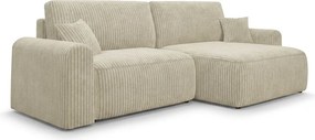 Set de canapea extensibila reversibila in forma de L NORDEN TILIA 250x140 cm, crem