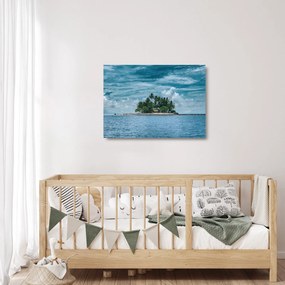 Tablou pe sticlă insula în mare (70x50 cm)
