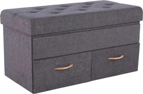 Taburet SULOT TYP 2, stofa clasica gri, cu spatiu depozitare, 84x42x43