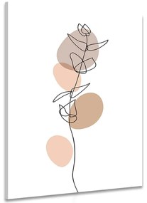 Tablou frunză minimalistă pe fundal alb No4