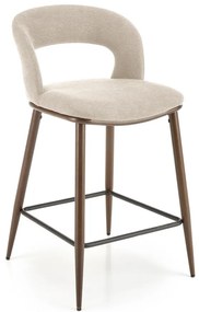 Scaun de bar tapitat H114 bej/nuc