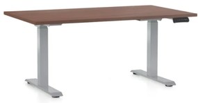 Masa inaltime reglabila OfficeTech D, 120 x 80 cm, bază gri, nuca