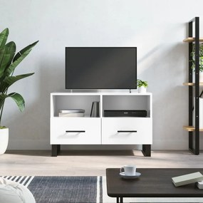 828998 vidaXL Comodă TV, alb extralucios, 80x36x50 cm, lemn prelucrat