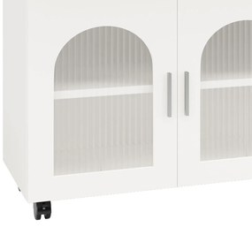 Insulă de bucătărie modernă, Alb+Culoare naturală | Aosom Romania