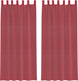 vidaXL Perdele Voile cu Bucle 2 buc Roșu Vin 140x245 cm