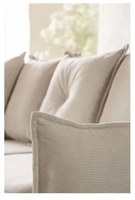 Colțar bej extensibil cu tapițerie din catifea reiată (colț variabil) Lazy Lukka – Miuform