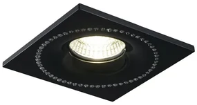 Spot incastrat tavan/plafon cu cristale SIMON SQUARE negru
