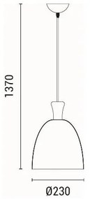 Lustră pe cablu 1xE27/15W/230V gri pr. 23 cm