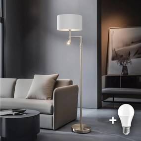 Eglo - Lampadar LED TUNJA 1xE27/60W/230V + LED/2,1W Ø 38 cm crom/alb