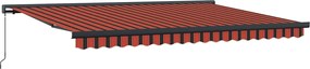 vidaXL Copertină retractabilă portocaliu/maro 4,5x3 m, textil/aluminiu