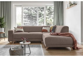 Colțar maro extensibil/cu spațiu de depozitare (cu colț pe partea dreaptă/în formă de ”L”) Classy Sophie – Miuform