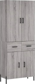 vidaXL Dulap înalt, gri sonoma, 69,5x34x180 cm, lemn compozit