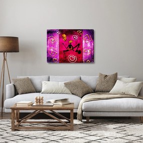 Tablou pe sticlă picturii istorice pe perete (70x50 cm)