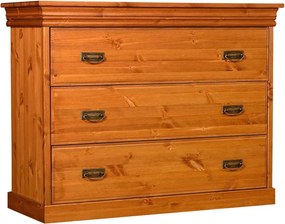 Comodă lemn masiv natur Florence, 107 × 42 × 83 cm