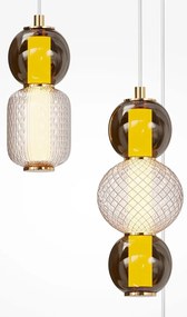 Lustra LED suspendata design modern decorativ Drop 3L auriu