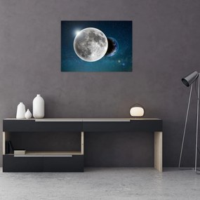 Tablou pe sticlă - Pământul în eclipsa de lună (70x50 cm)