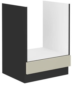 Dulap inferior de bucătărie pentru cuptor încorporat Arikona 60 D GAZ BB (cașmir + negru) . 1097030