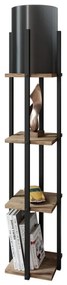 Lampadar cu rafturi NORA 1xE27/40W/230V negru/maro