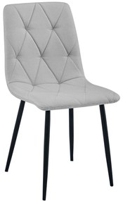 Scaun dining LIBRA gri deschis cu picioare negre