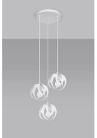 Lustră pe cablu TULOS 3xE27/60W/230V albă Sollux SL.1084