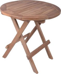 Masă auxiliară de grădină rotundă din lemn de tec ø 50 cm Luang – Garden Pleasure