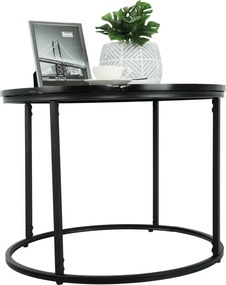 Măsuţă de cafea, marmură neagră / metal negru, GAGIN