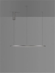 Lustra LED suspendata design modern circular TARQUIN D-80cm argintie