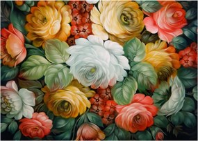 Tablou cu buchet pictat de flori (70x50 cm)