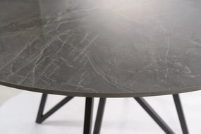 Masa rotunda Murano Ceramica marmura gri/negru mat - ø120 / h76 cm