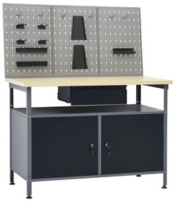 vidaXL Banc de lucru cu trei panouri de perete