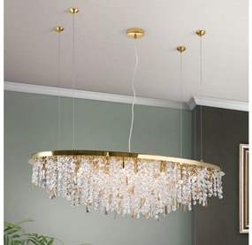 Lustră de cristal pe cablu Orion CRYSTALRIVER 21xG9/40W/230V auriu