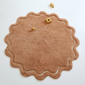 Covor cărămiziu lavabil țesut manual rotund din bumbac ø 110 cm Sweet April Toffee – Nattiot