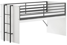 Pat pentru copii alb înalt cu somieră 90x200 cm Sam – Vipack