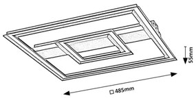 Rabalux 71071 - Plafonieră LED SIDONA, 48 W, 230 V, 3000 K, neagră