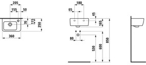 LAUFEN H8169550001061 - Lavoar suspendat PRO 36x25 cm ceramică/alb